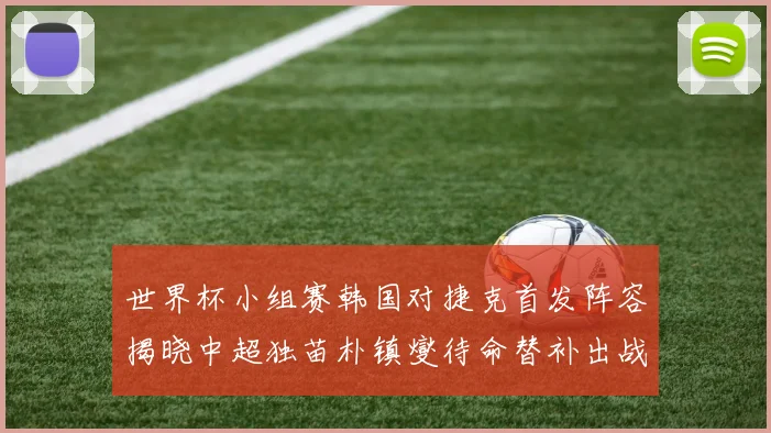 世界杯小组赛韩国对捷克首发阵容揭晓中超独苗朴镇燮待命替补出战